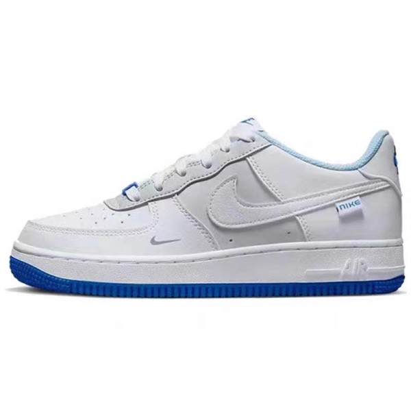 Nike Air Force 1 AF1 White and Blue Women Low Top Casual Shoes FB1844-111