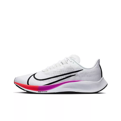 Nike Air Zoom Pegasus 37 Men's And Women's Shoes White Rainbow Running Shoes BQ9646