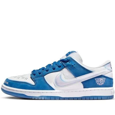 Born x Raised x Nike Dunk SB Low Blue and White Joint Sneakers FN7819-400