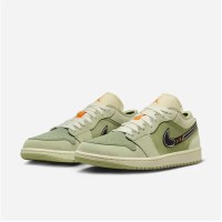 Nike Air Jordan 1 Low Men's Matcha Olive Green Low-top Sports Basketball Shoes FD6819-300