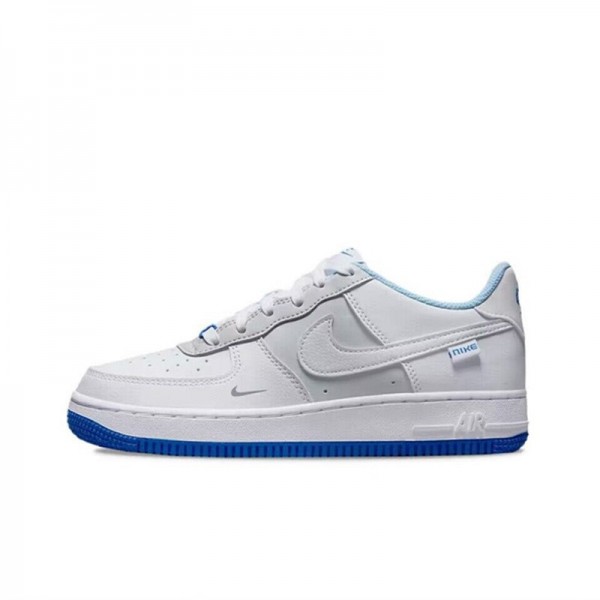 Nike Air Force 1 Women's Shoes AF1 White and Blue Low Top Casual Shoes FB1844-111